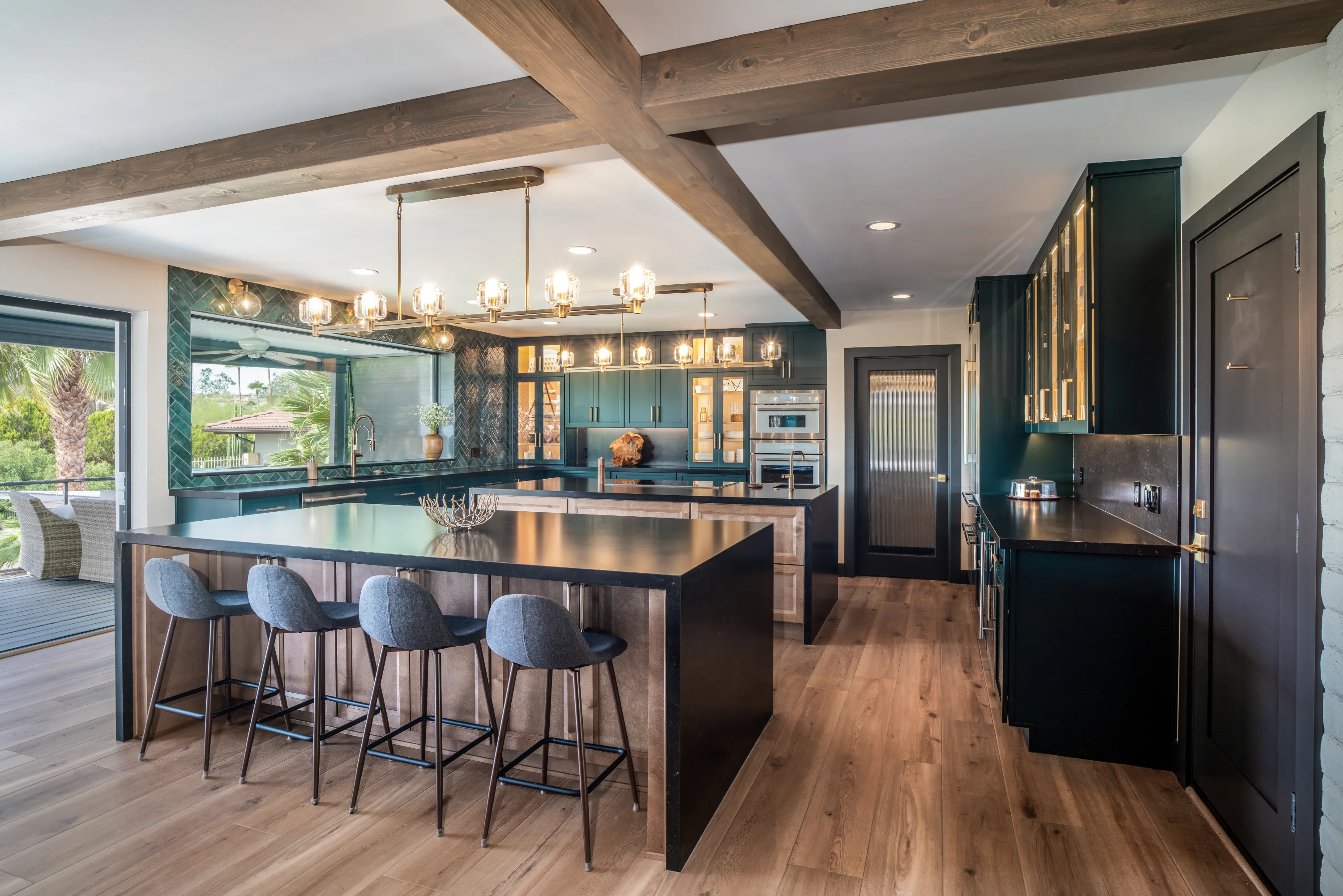 Second island with bar stools