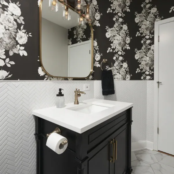 Floral Wallpaper Bathroom