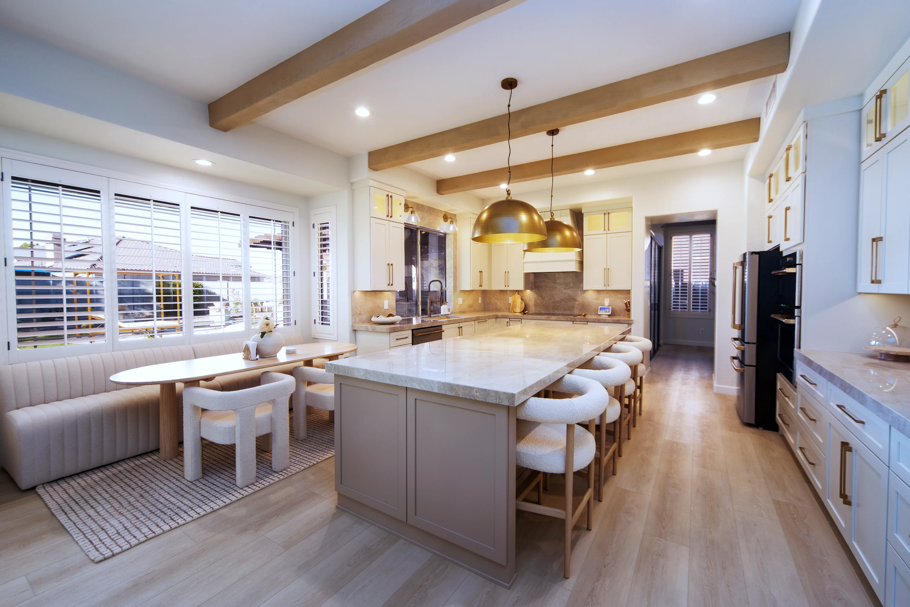 Open concept kitchen and grand room in Phoenix, AZ