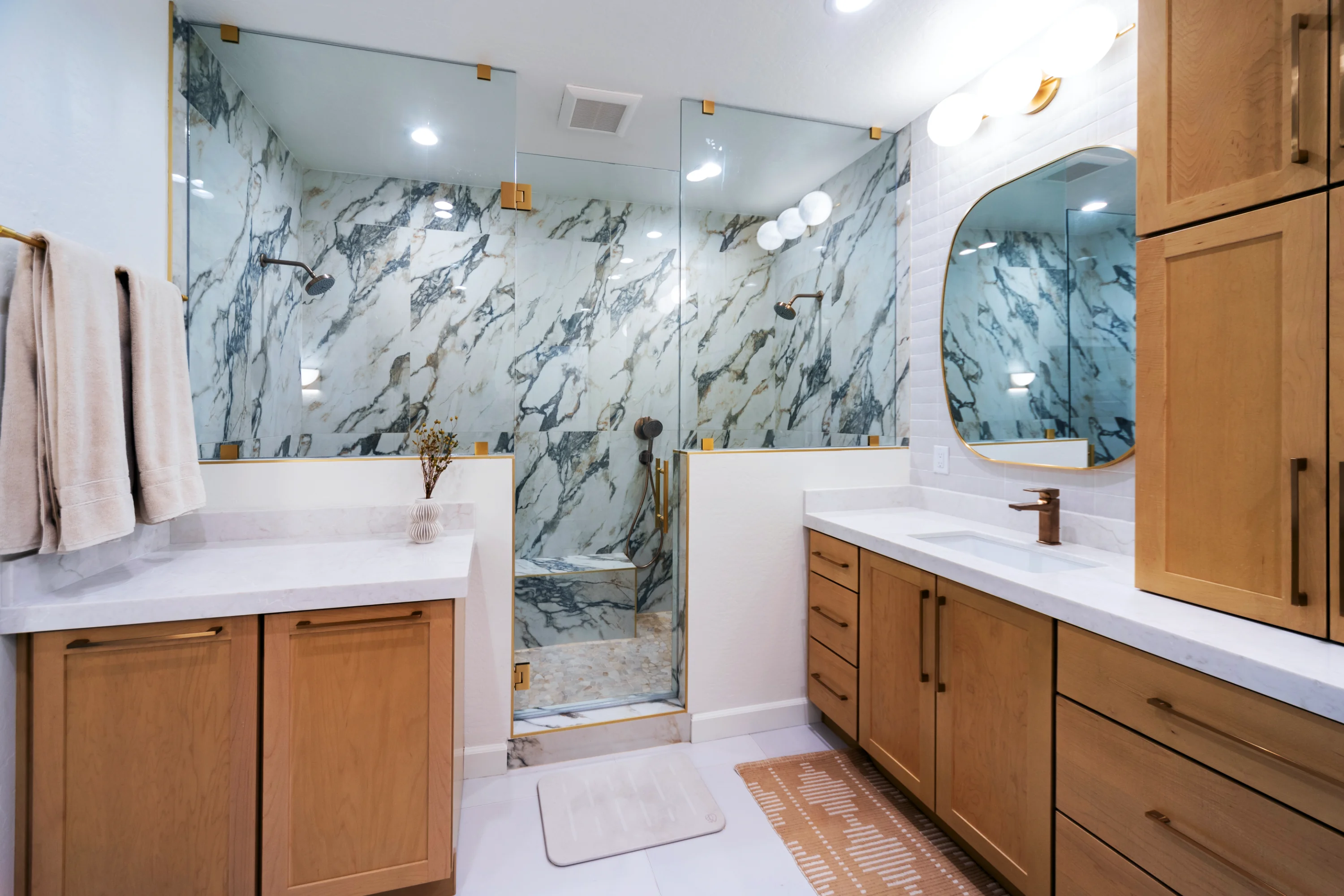 Contemporary master bathroom renovation in Chandler